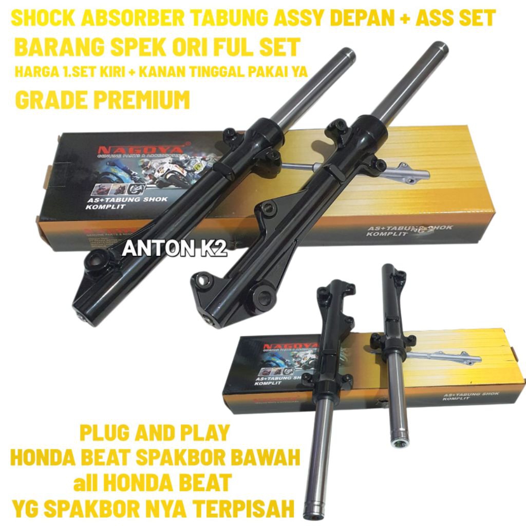 SHOCK DEPAN/ASS SHOCK TABUNG DEPAN ORI STANDAR MOTOR BEAT KARBU/HONDA BEAT LAMA SPAKBOR TERPISAH