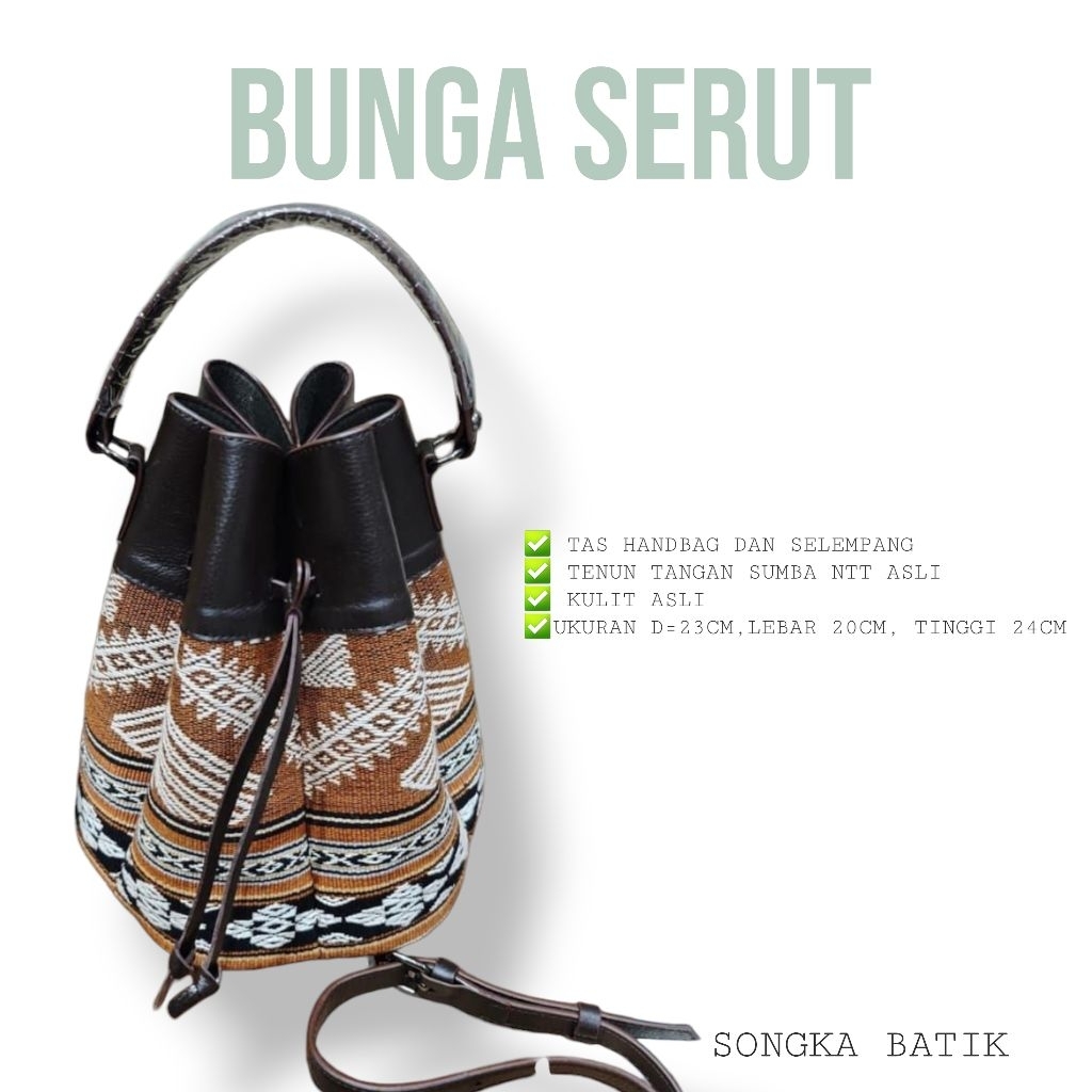 TAS TENUN NTT TAS SERUT ETNIK KULIT ASLI TENUN SUMBA TAS WANITA