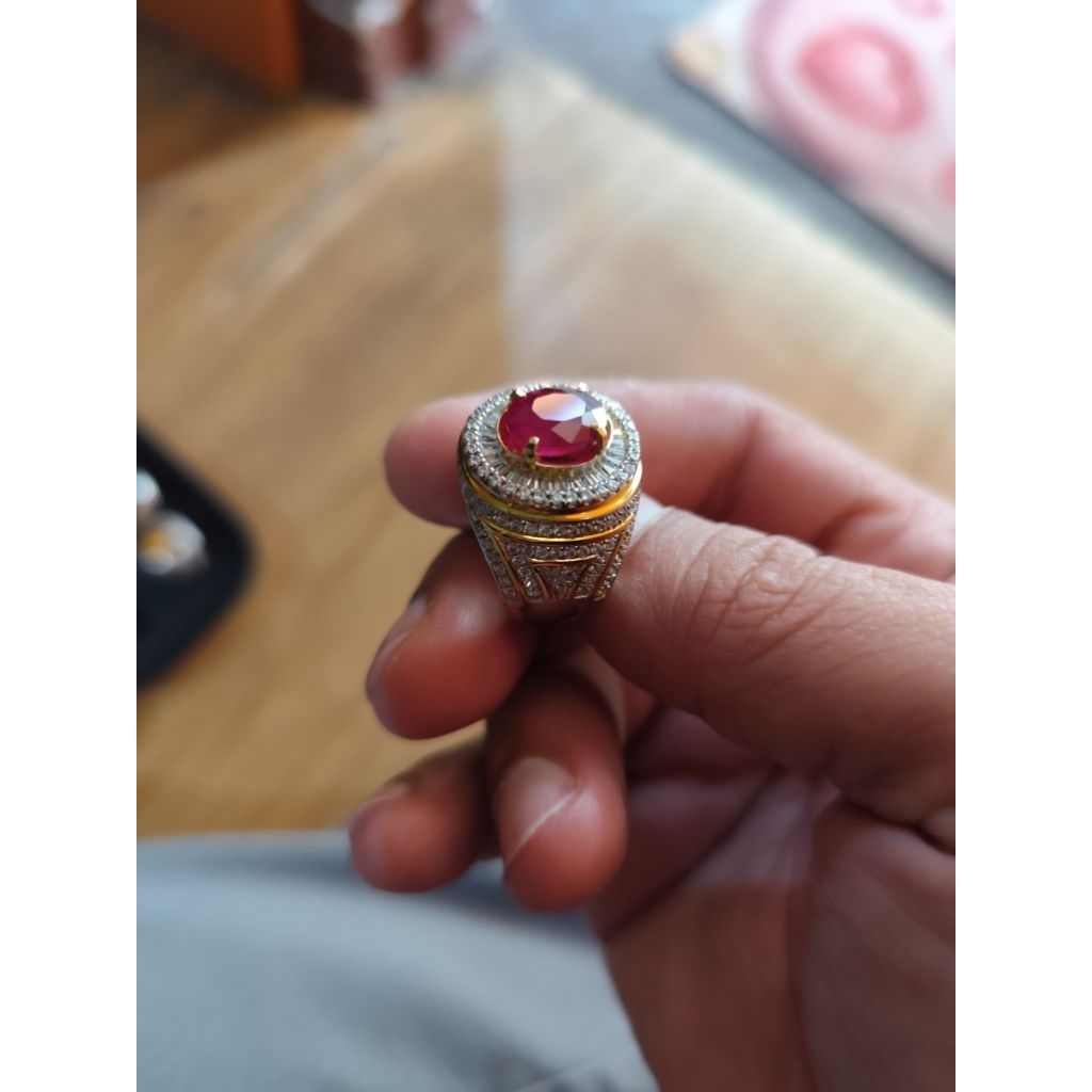 Cincin Perak Batu Ruby Pigeon Blood