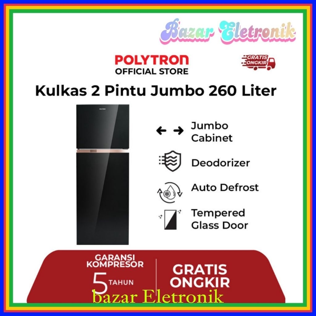 KULKAS POLYTRON PRW 29 MNX / KULKAS POLYTRON 2 PINTU  / KULKAS 2 PINTU POLYTRON PRW 29 MNX