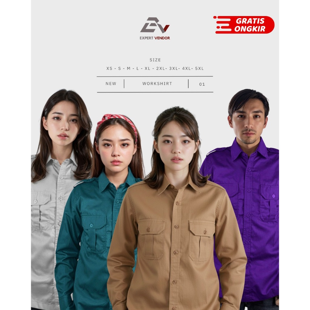 BAJU POLOS BASIC / Kemeja Lapangan/ Gunung/ Outdoor / PDL/ PDH Formal Panjang Warna Abu Muda, Tosca 