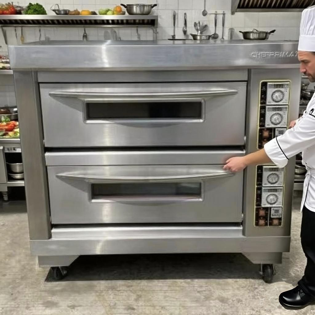 ChefPrimax Gas Oven 2 Deck 4 Tray Full Stainless
