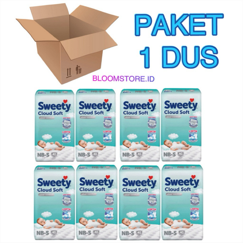 PAKET 1 DUS - SWEETY SILVER Pant Pants Popok Cloud Soft Celana Perekat Tape Taped Tapped Sekali Paka