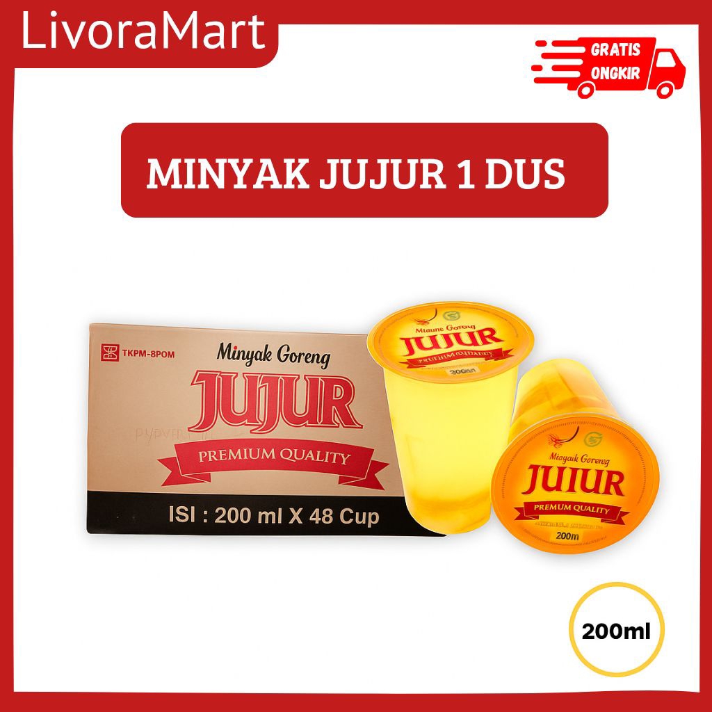 JUJUR 200ML Minyak Goreng 1 Dus (I'si 48 Cup)
