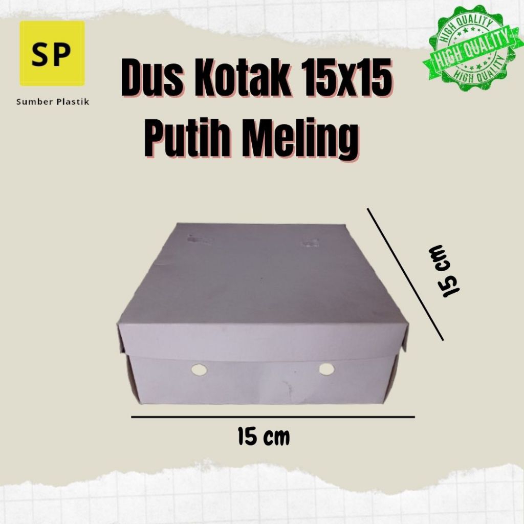 Dus Kotak Ukuran 15x15 Putih Meling