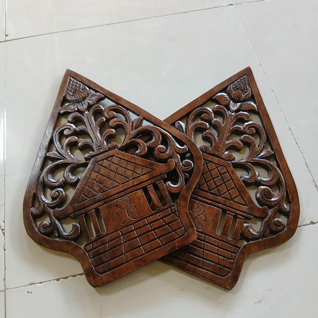Gunungan Wayang Mini Kayu Jati Untuk Dekorasi