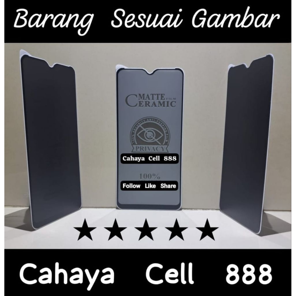 Anti Gores Spy Ceramics Vivo 1820 Pelindung Layar Handphone Depan Tempered Glass Matte Film Ceramic 