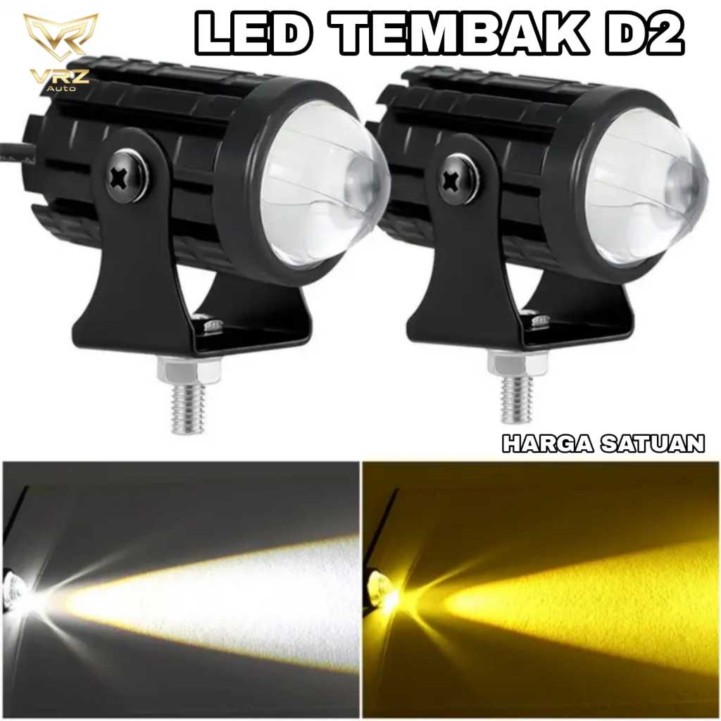 Lampu Tembak Sorot Mini Driving LED SQL Superbright Mini Lens Putih Kuning 2 Warna D2 Hi Lo CWL Moto