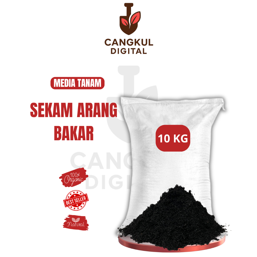 CANGKUL DIGITAL Sekam Bakar Karungan 10 kg / Sekam Bakar Media Tanam ( Netto ± 3 kg )