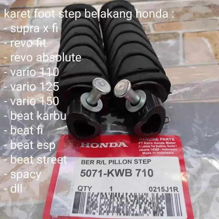 Good Variasi Karet Footstep Pijakan Kaki Belakang Motor Blade Revo Absolute Beat Fi Vario Supra X