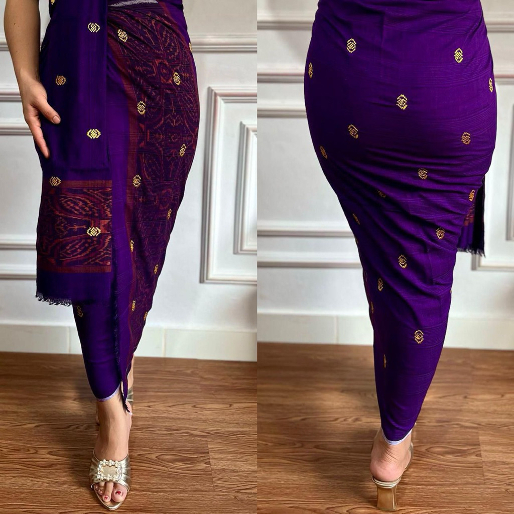 Kamen endek tenun dobol set selendang