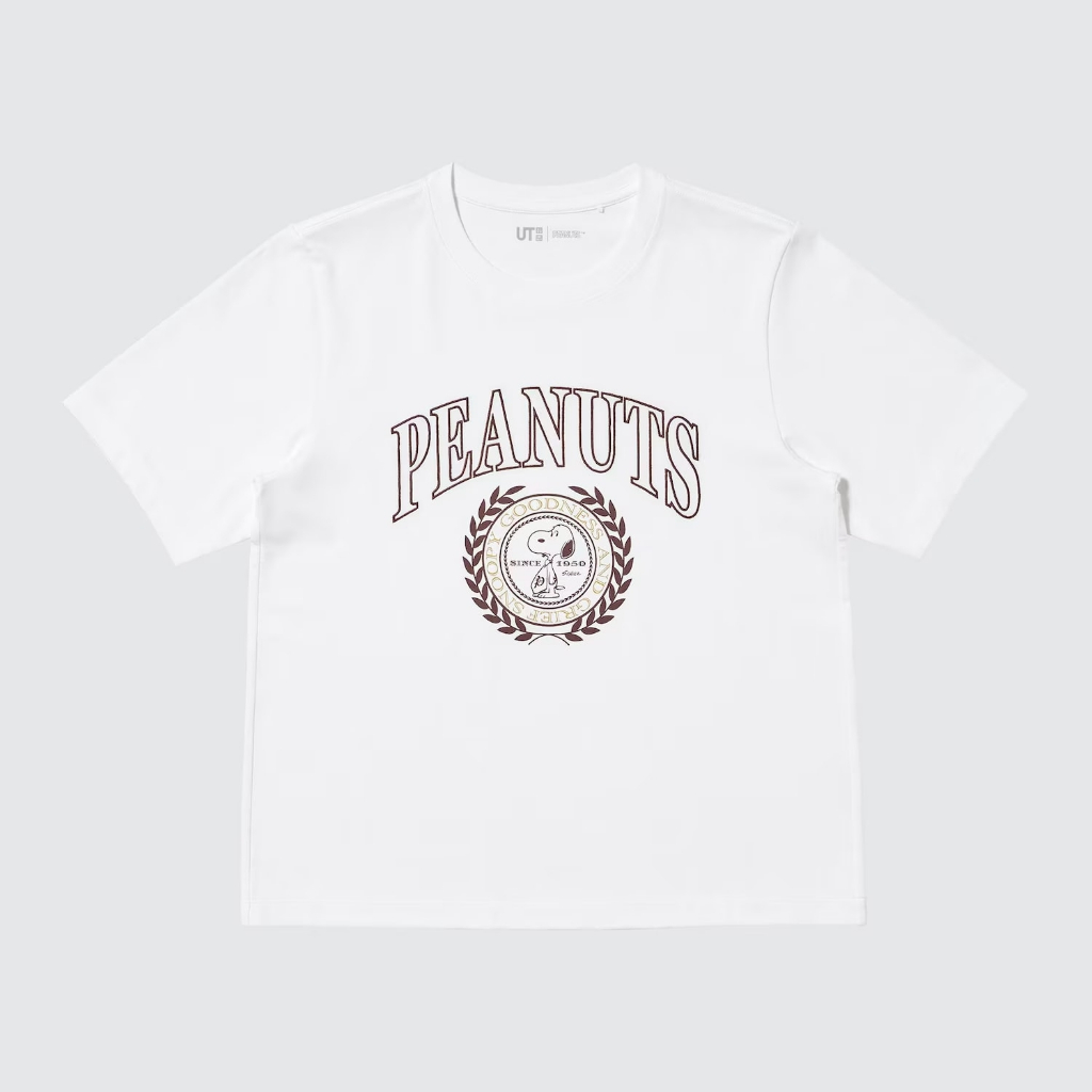 Tshirt Uniqlo x Peanuts (Snoopy Goodness) | UT Peanuts Kaos Lengan Pendek - Putih