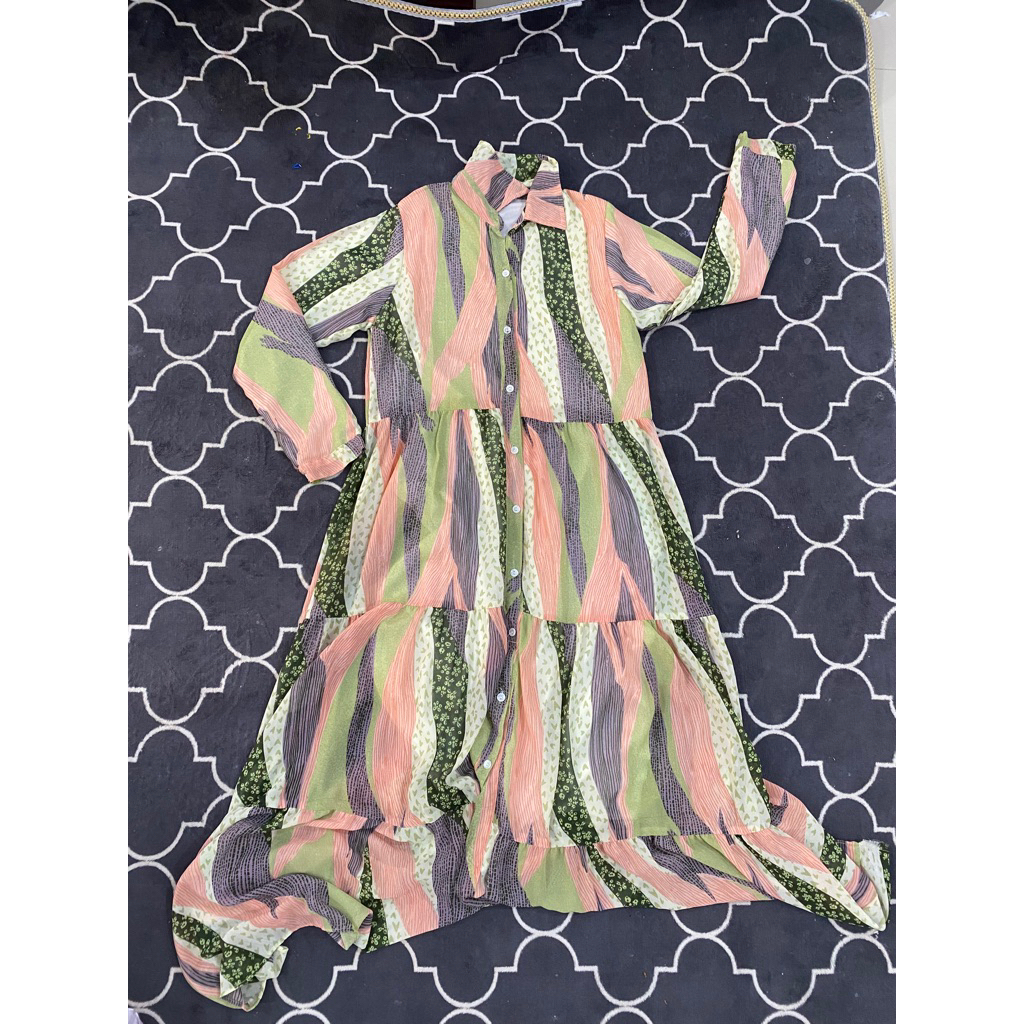 [Preloved] Dress Wanita Garis Garis | Gamis wanita