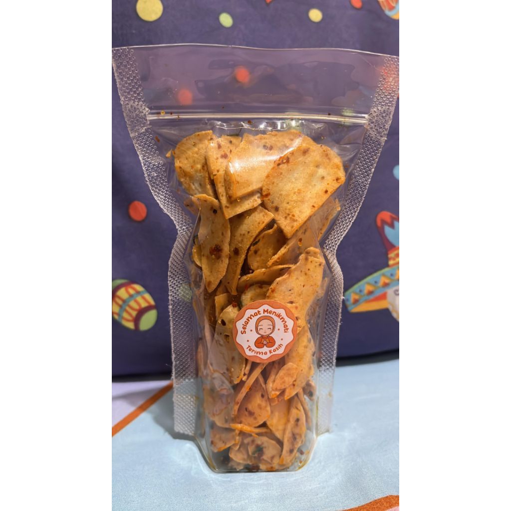 Keripik Basreng Pedas Tipis / Keripik Basreng Pedas Daun Jeruk
