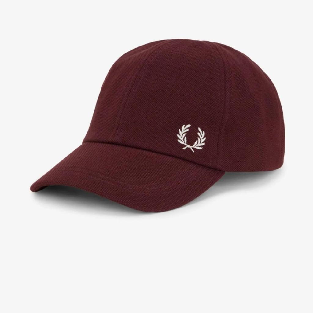 Fred Perry Topi - Pique Classic Cap - Oxblood Model Klasik Sesuai untuk Gaya Anda