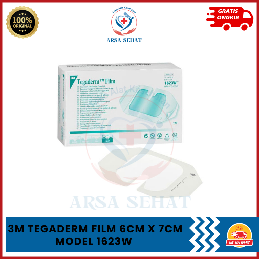 3M TEGADERM FILM 6CM X 7CM MODEL 1623W L PLESTER INFUS - ECER