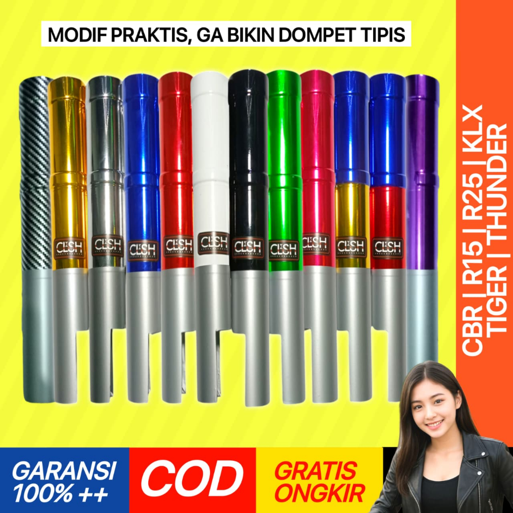 Shopizen Cover Shock Sok Skok Depan Cbr 150r R15 Tiger R25 KLX Thunder Revo Facelift Old New