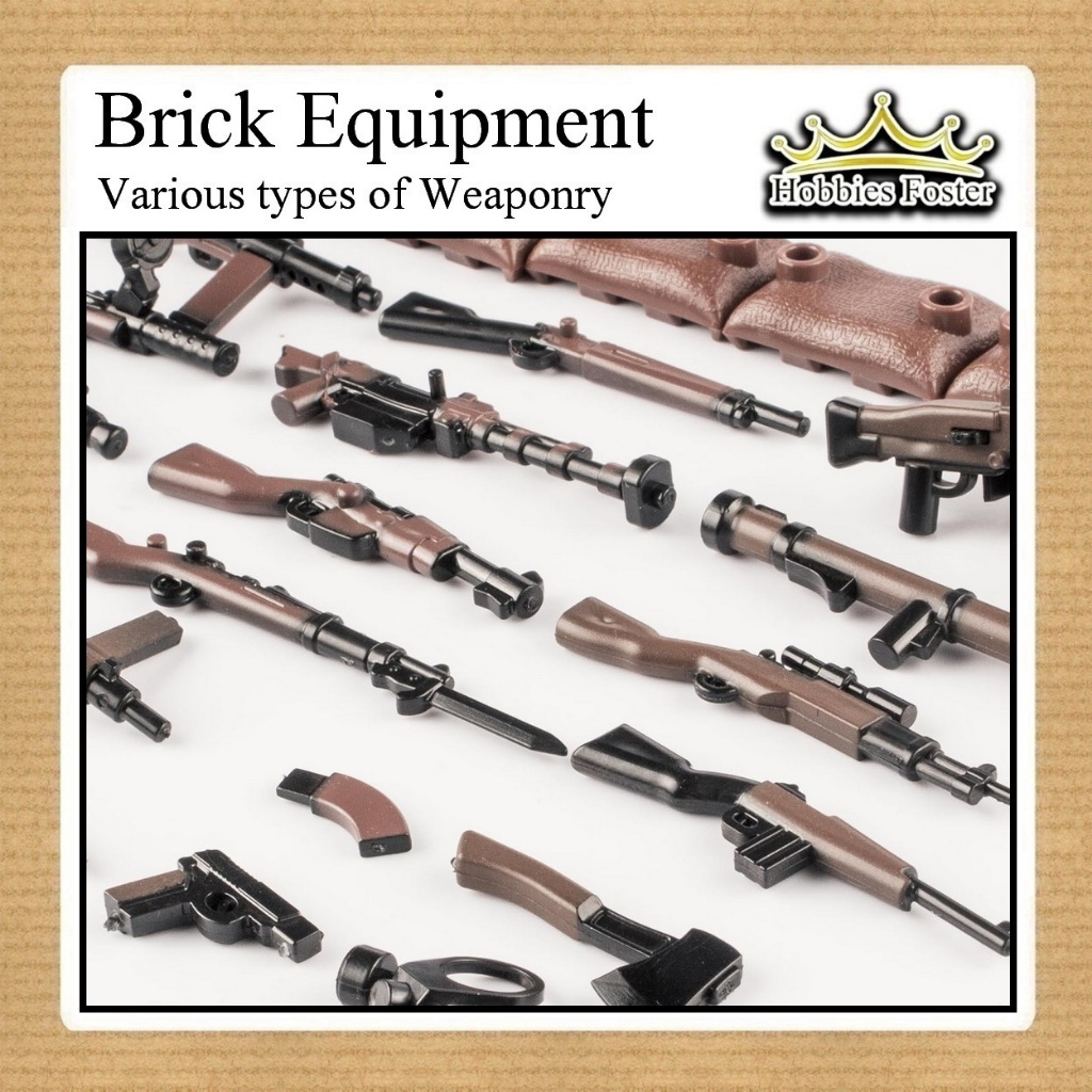 HBF Brick AKSESORIS Senjata Mainan Perlengkapan Mini Figure Balok SWAT GHOST Weapon_Toy_Gun - BROWN