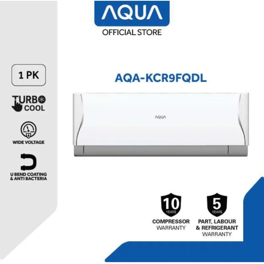 AC 1 PK AQUA JAPAN KCR9FQDL BLUEFIN ANTI KARAT GARANSI RESMI 10 TAHUN
