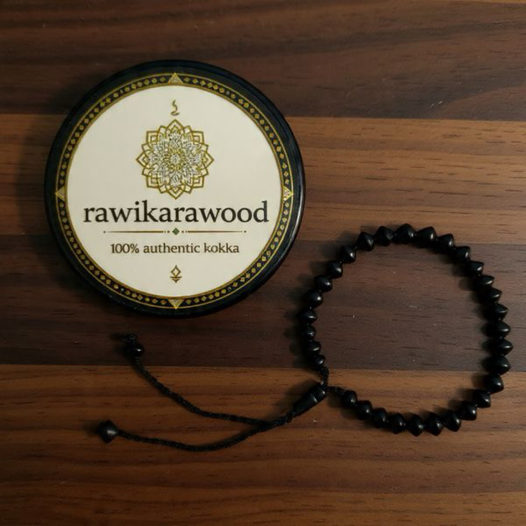 Gelang Kokka / Kaukah Wajik Hitam Asli Kayu Kokka