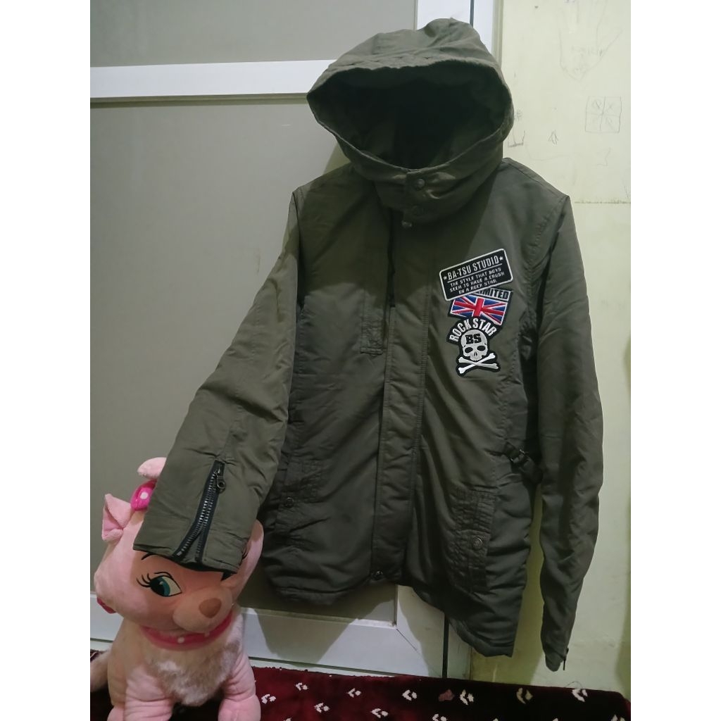 Y2k BA-TSU Studio Batsu Punk Rock Star Skull Jacket