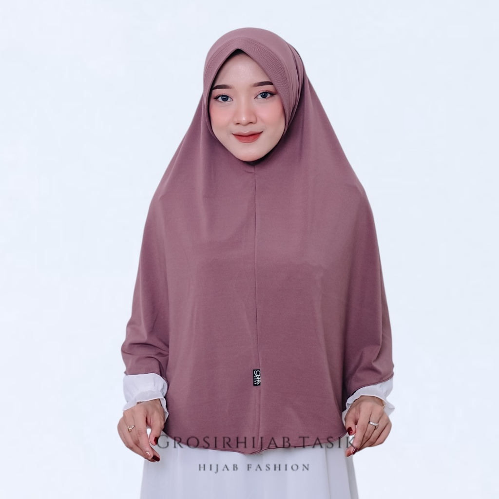 CHR HIJAB KERUDUNG POLOS JERSEY SUPER WARNA PLUM ORIGINAL