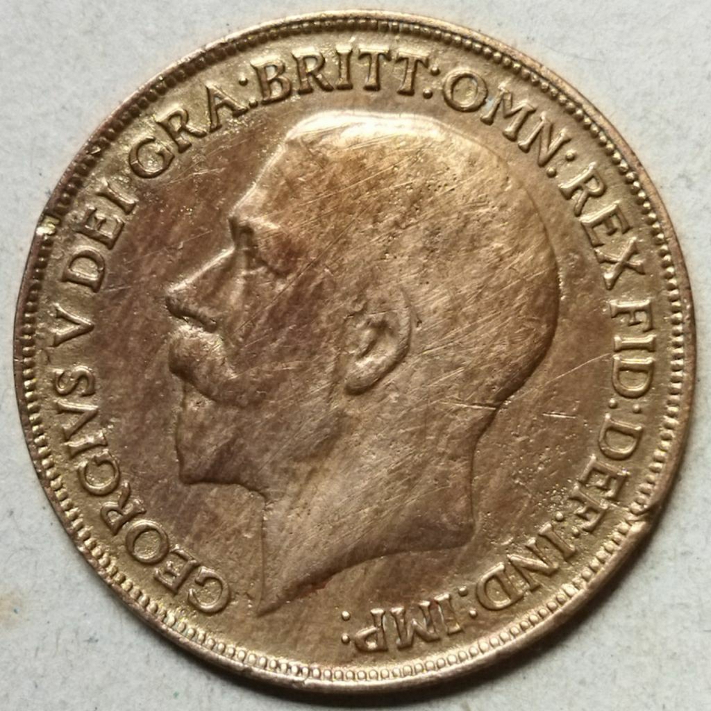 Koin kuno one penny 1914 George V