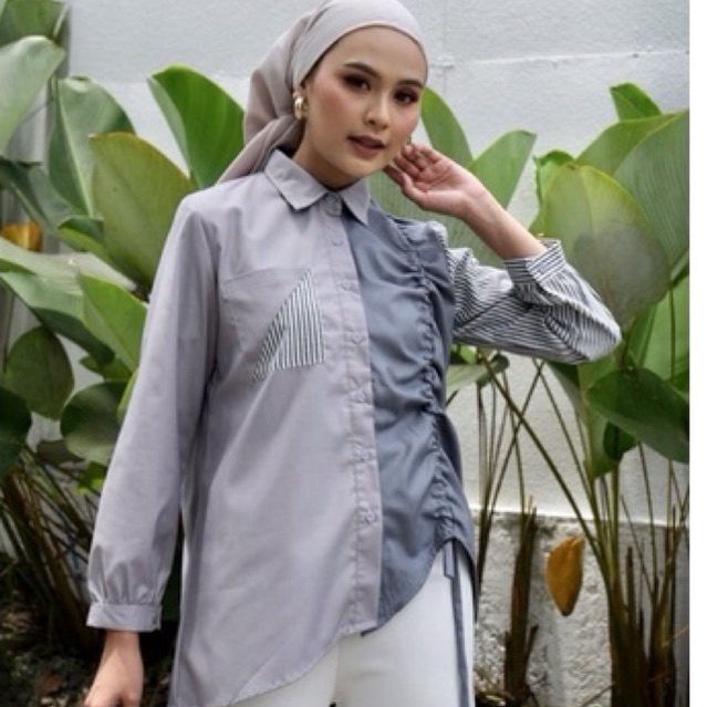 Pakaian kemeja wanita serut karet ALCA TOP by DYA ID PEMALANG WONOSOBO