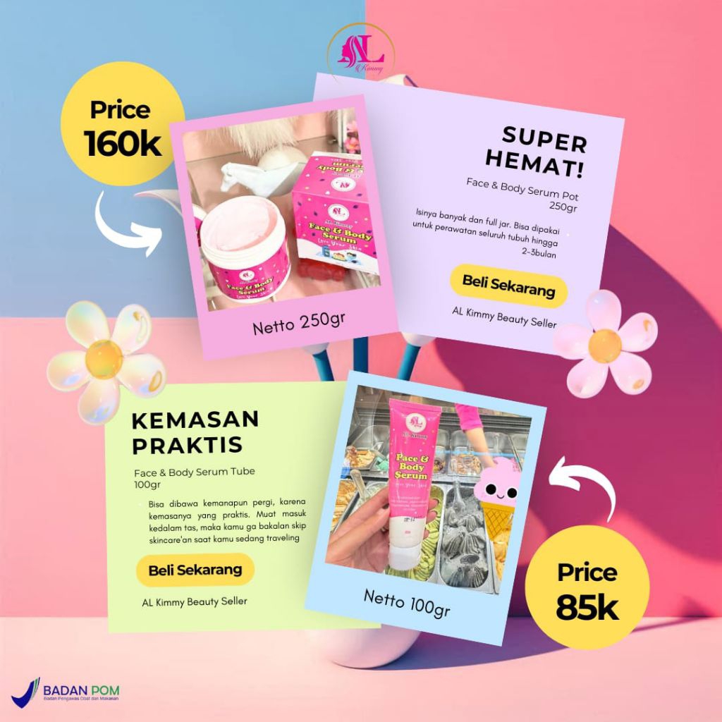 FACE & BODY SERUM LOVE YOUR SKIN BY AL KIMMY BEAUTY | MENCERAHKAN WAJAH DAN BADAN