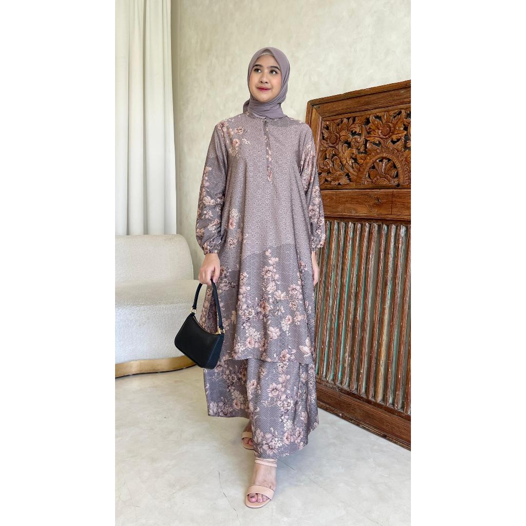 ONE SET ROK BIBA / BAJU WANITA MUSLIM/ WARNA DIABI ADIBA/ GROSIR TANAH ABANG