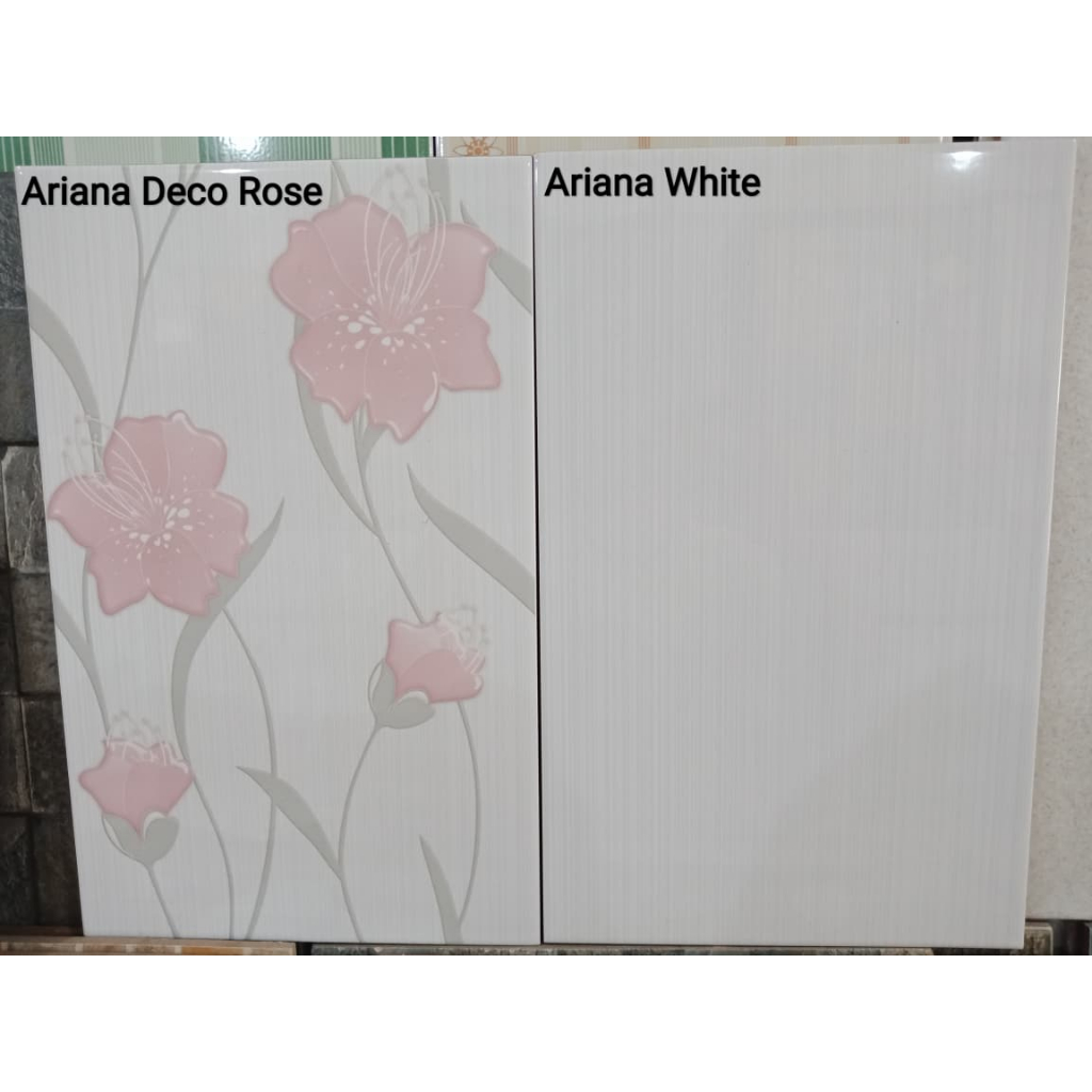 Keramik Mulia Ariana Deco Rose dan Ariana Rose 25x40 - Kilat
