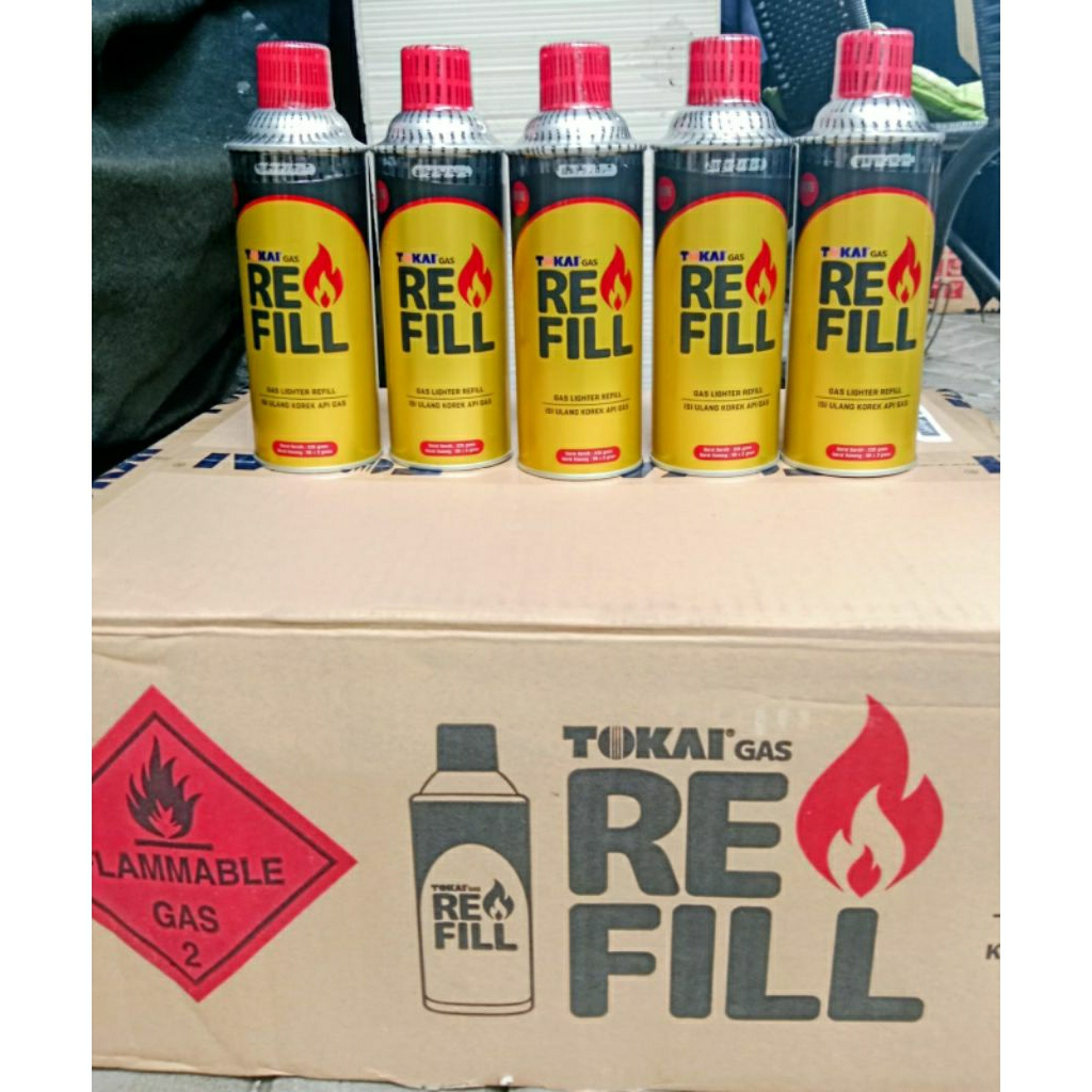 TOKAI ISI KOREK API 235gr PAKET 5 PCS TOKAI REFILL KOREK API ORI SEGEL PABRIK BONUS ADAPTOR TERMURAH