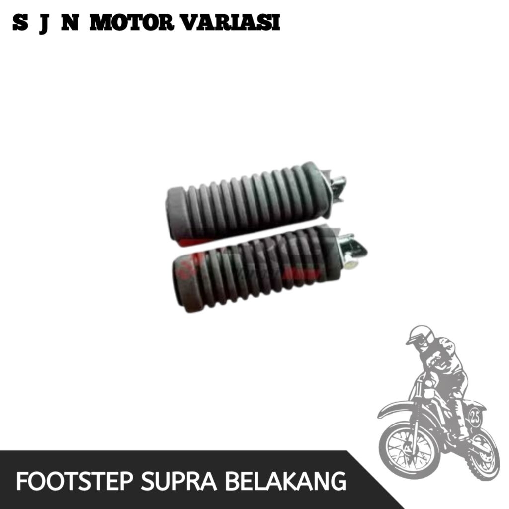 Footstep Supra Belakang Postep Supra Pijakan Kaki Belakang Karet Hitam Satu Set SJN Motor Variasi