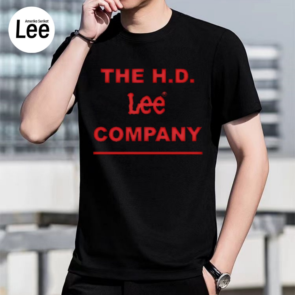 COD-Kaos Pria Lee Original Desain Grafis "THE H.D. Lee COMPANY" Oversize Keren Baju Pria OOTD Fashio