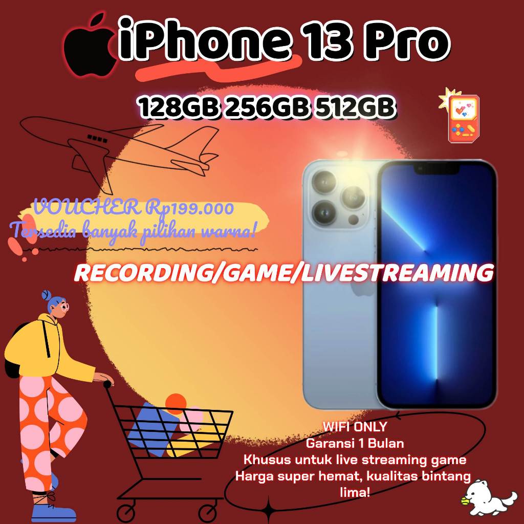 Apple iPhone 13 Pro Indonesia Ready Stock, iP13 Pro 128/256/512GB, Second