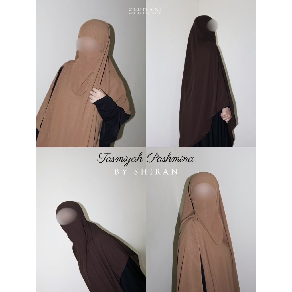 Shiran.id | Tasmiyah Pashmina Syari Chiffon Arab Double Layer Size 200×150  Free Cadar