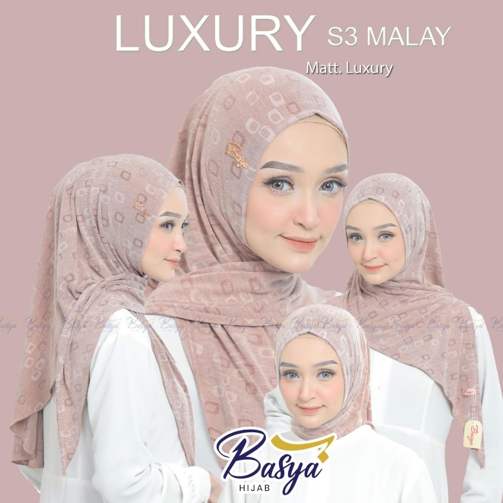 [BASYA] SEGITIGA MALAY LUXURY•hijab instan knit motif•jilbab segitiga motif•kerudung segitiga non pe