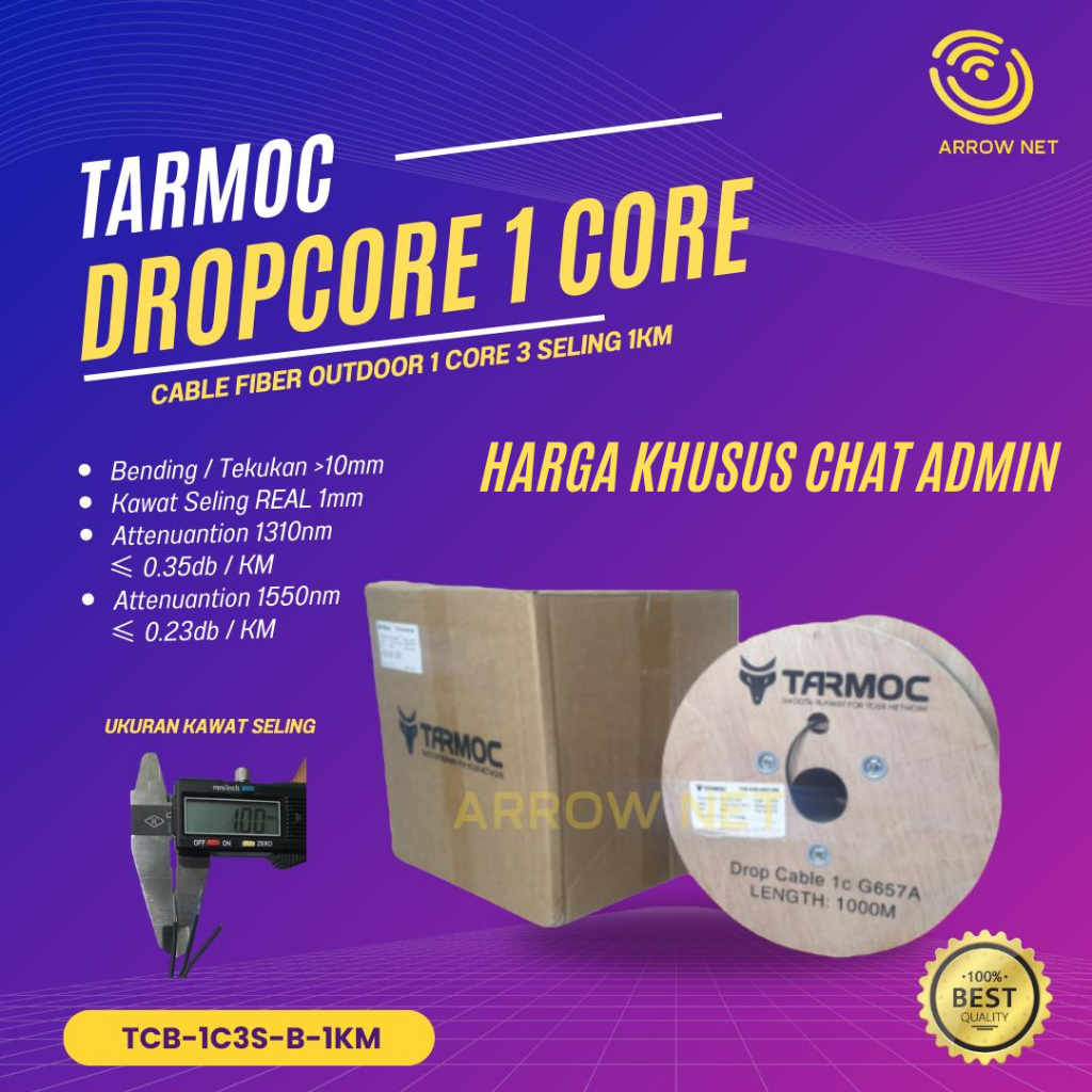Kabel Dropcore FO 1 CORE 3 SELING 1000m/Cable FO Drop Core SM 1 Core