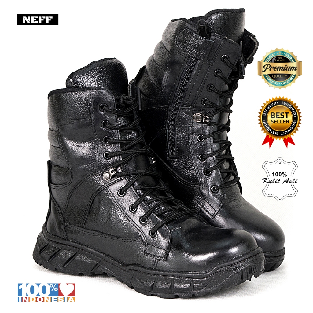 NEFF SEPATU SAFETY PDL TNI/POLRI KULIT SAPI ORIGINAL