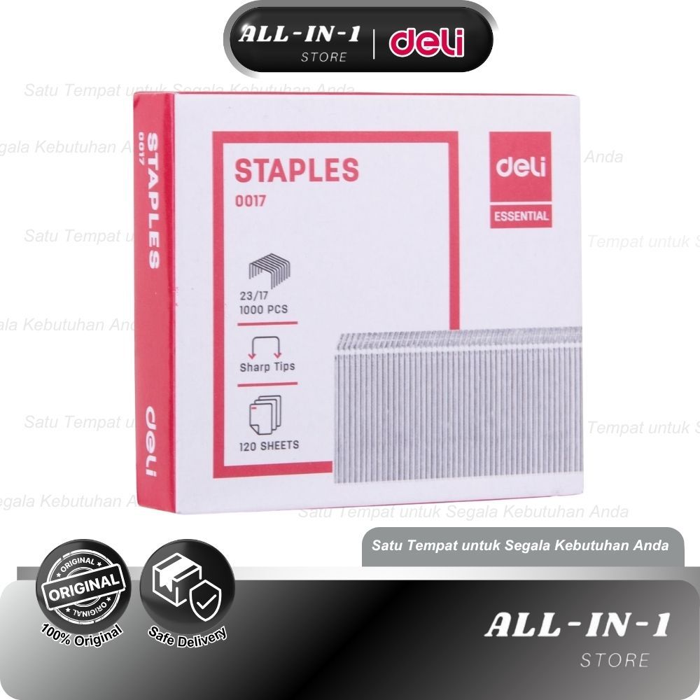 Deli Staples E0017 23/17 Silver – Isi Ulang Staples Besar untuk Heavy Duty Stapler