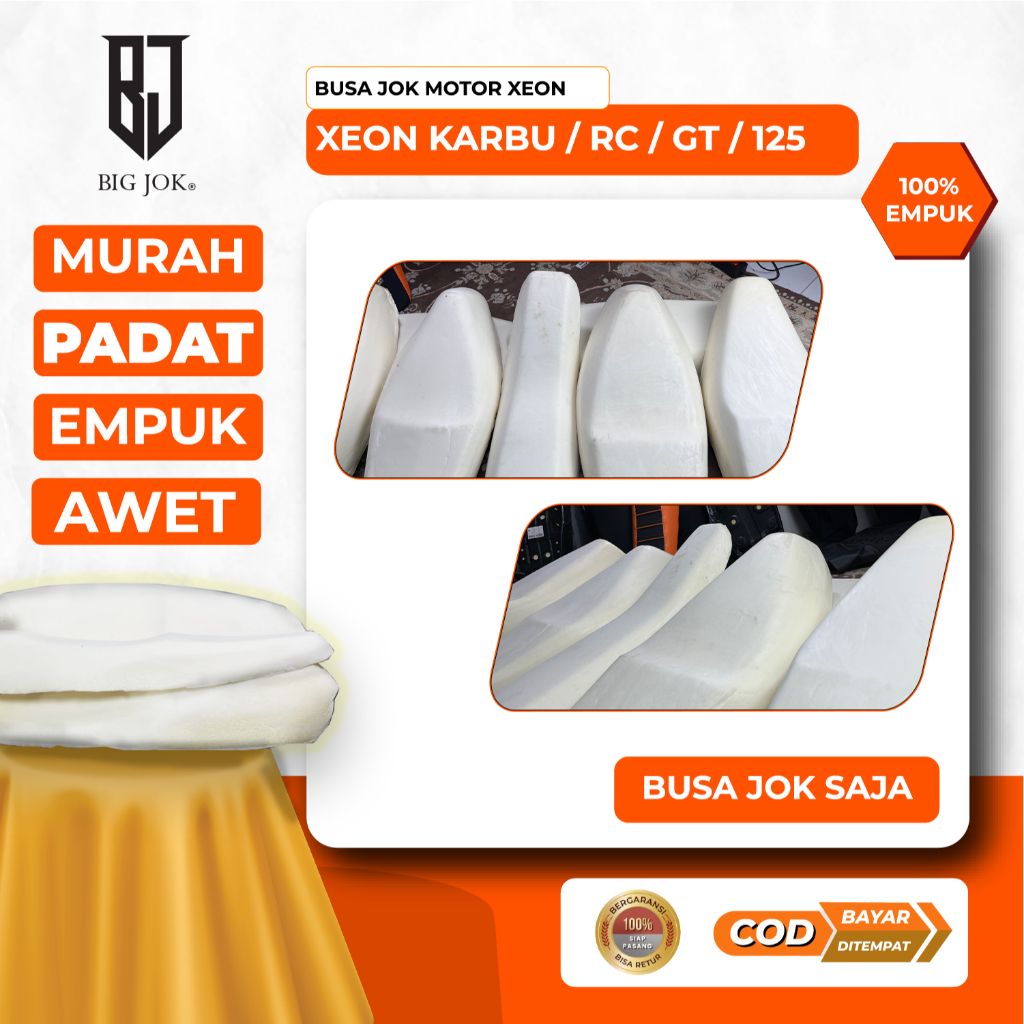 Busa jok motor XEON Karbu / RC / GT / 125 I Busa utuh cetak pabrik empuk padat