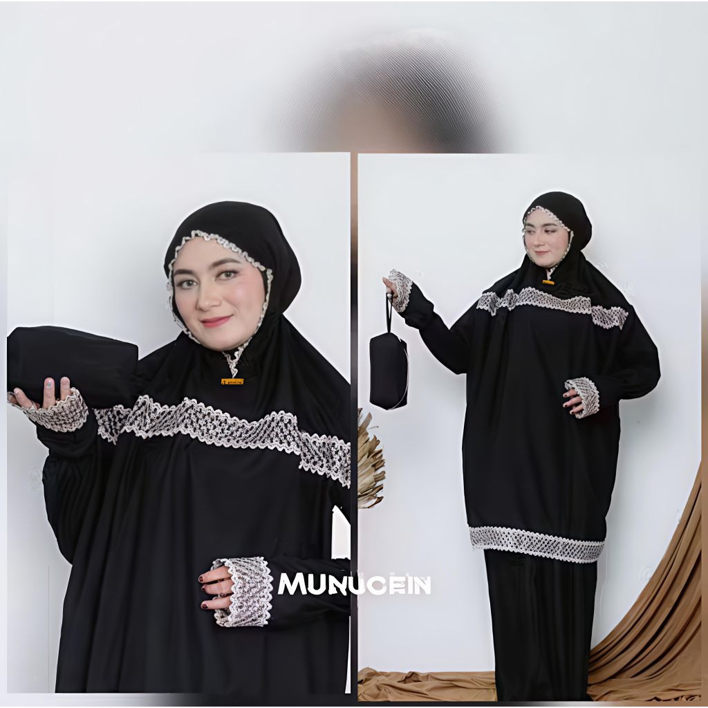 RBZ -mukena setelan berlengan renda haji&umroh/mukena tangan katun premium