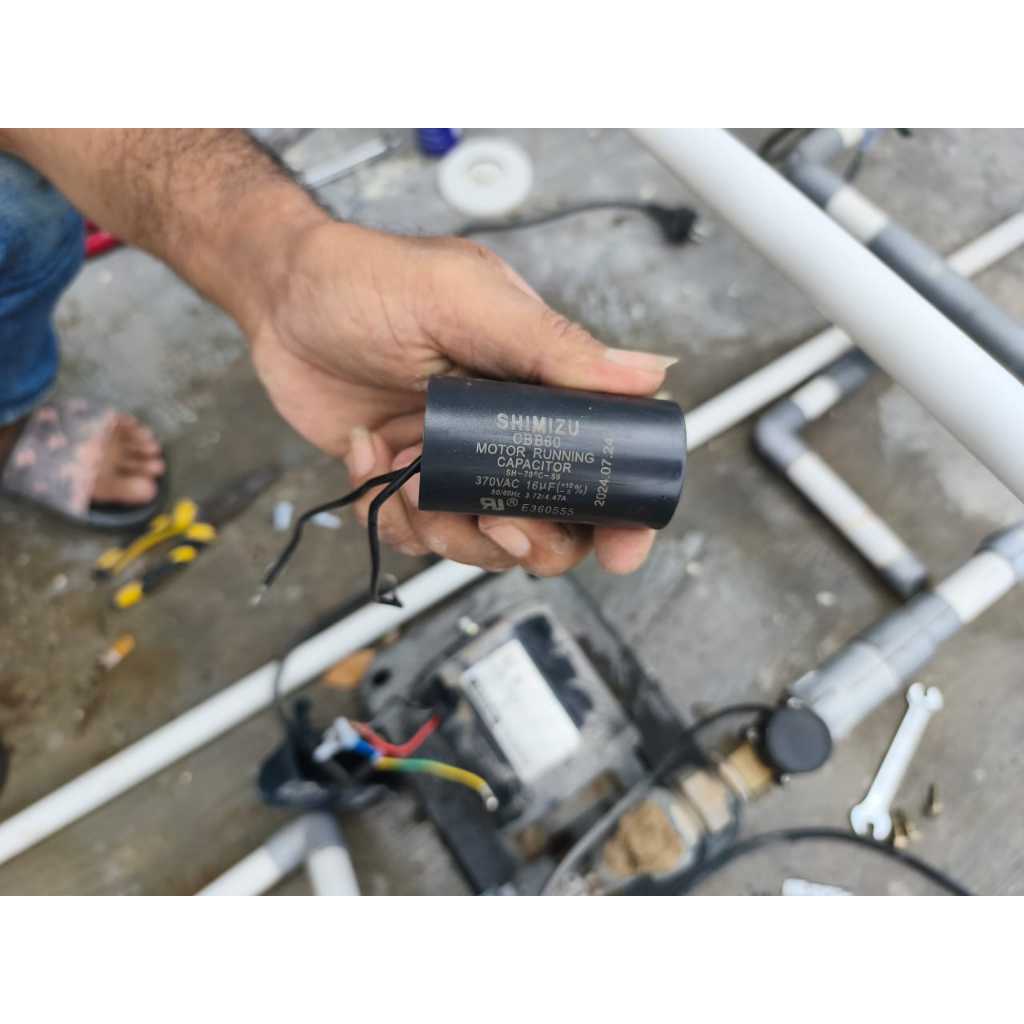 SHIMIZU KAPASITOR 16 UF 370 VAC - KAPASITOR POMPA DORONG SHIMIZU PB 228 bit KAPASITOR SHIMIZU 221 BI