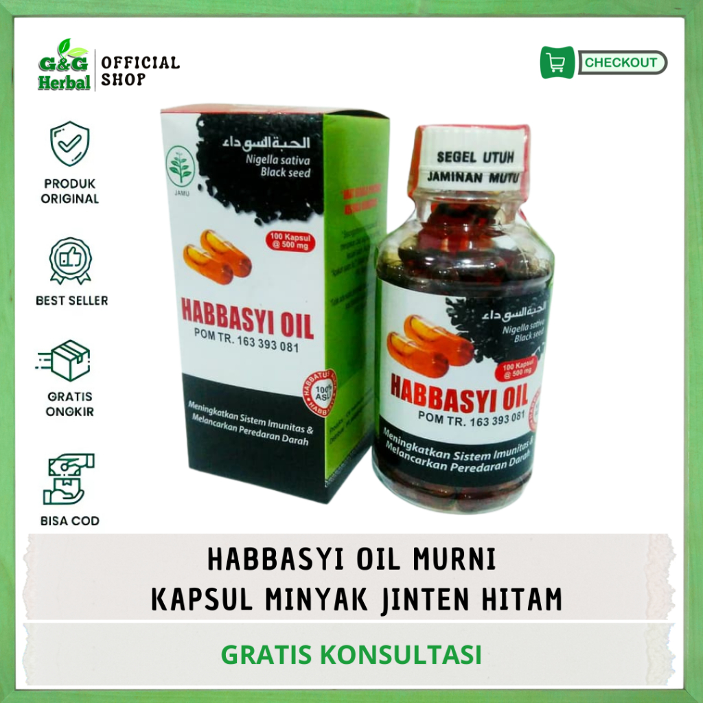 Habbasyi Oil 100 Kapsul | Kapsul Minyak Habbasyi Oil