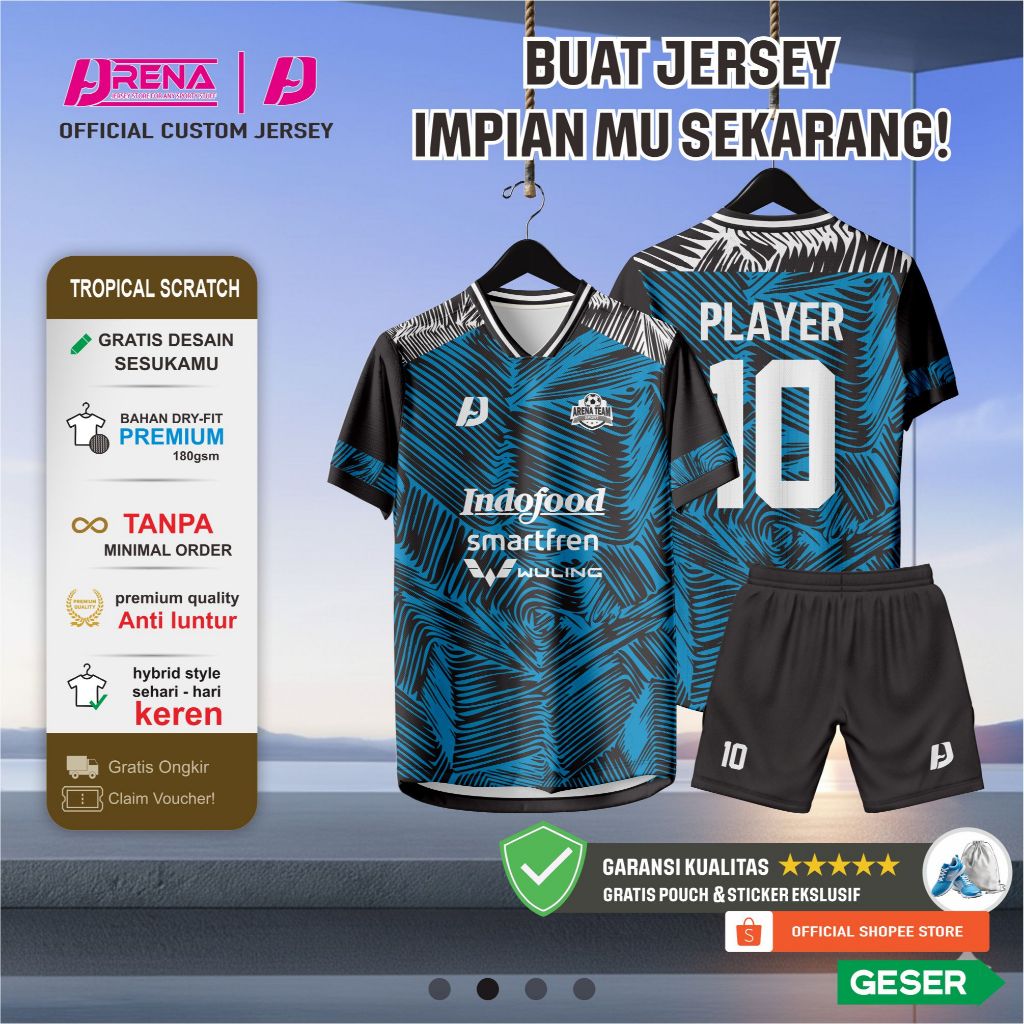 Jersey Futsal Baju Bola Baju Futsal Printing Baju Anak laki - laki Custom Desain ( Bisa Satuan )