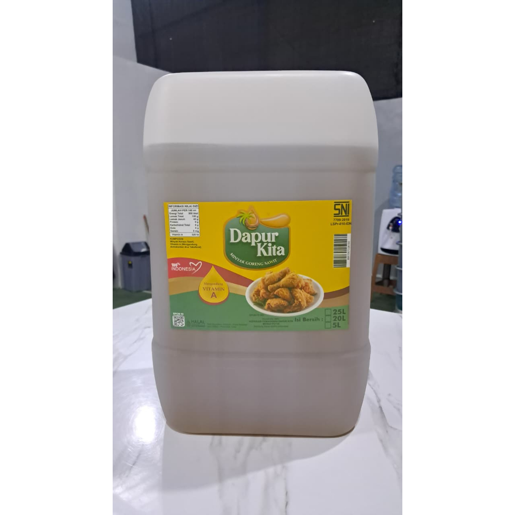 Minyak Goreng Sawit Dapur Kita – 20 Liter HALAL, Kaya Vitamin A, JERIGEN CURAH