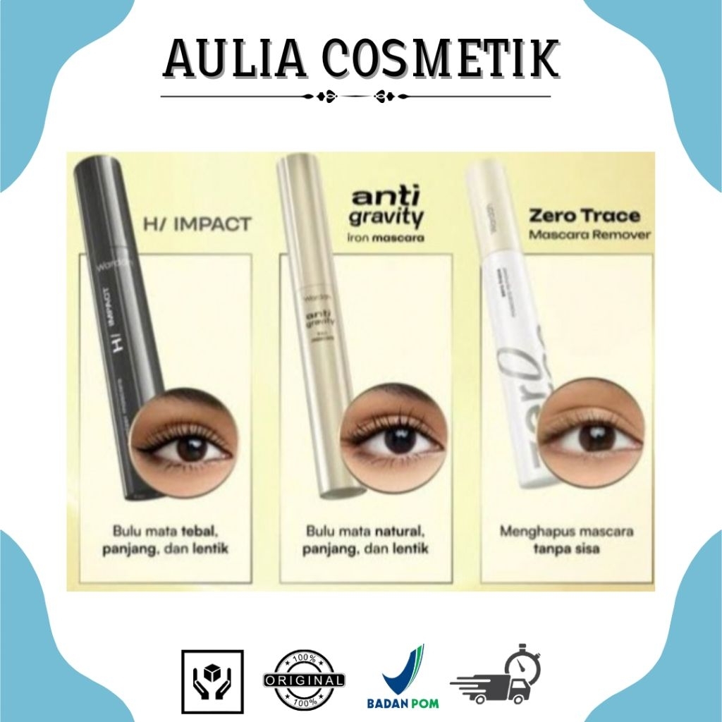 WARDAH Mascara Anti Gravity - Mascara Hi Impact - Mascara Remover Zero Trace