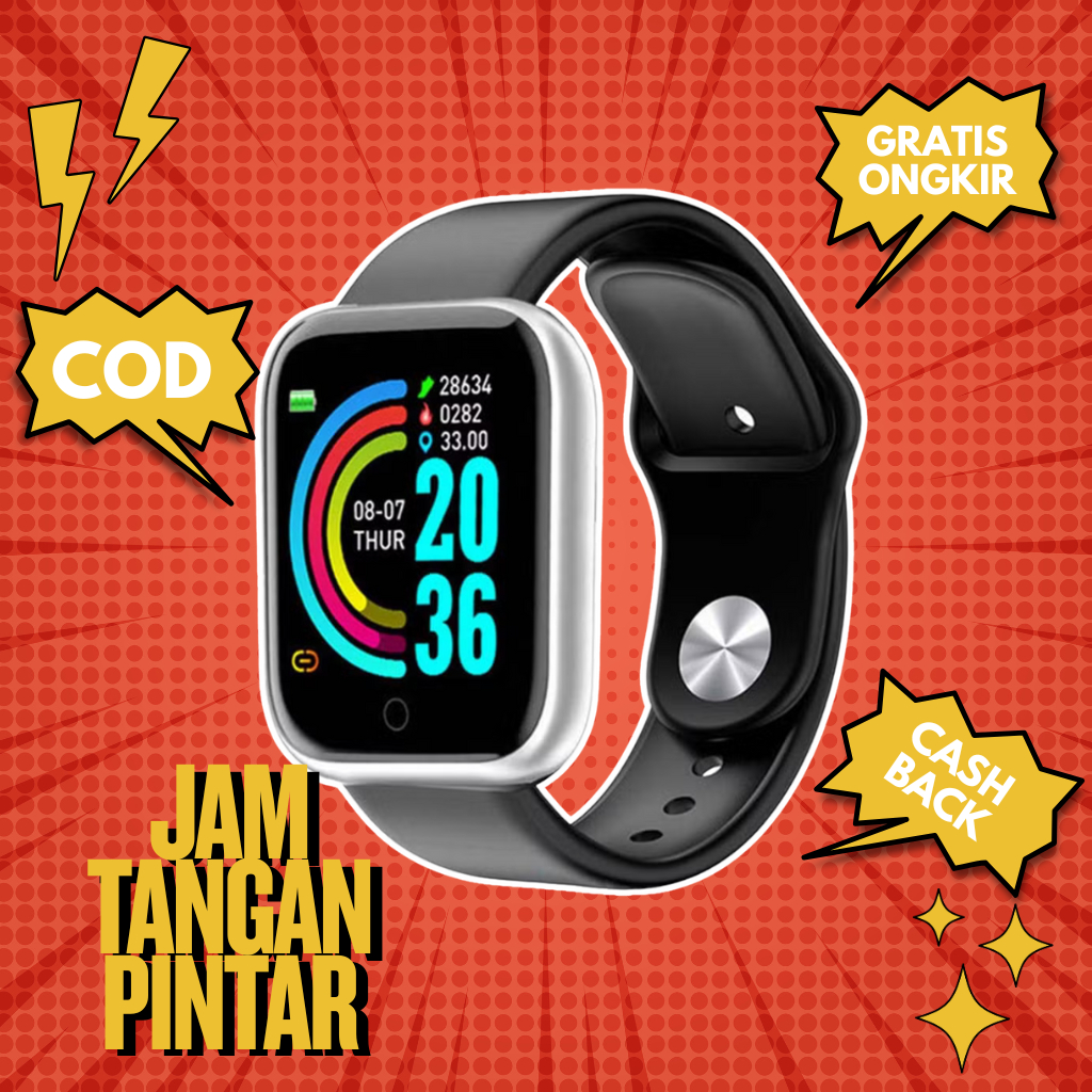 Jam Tangan Pintar Anti Air Y68 - Smart Watch Waterproof Y68 - Jam Tangan Couple Anti Air IP68