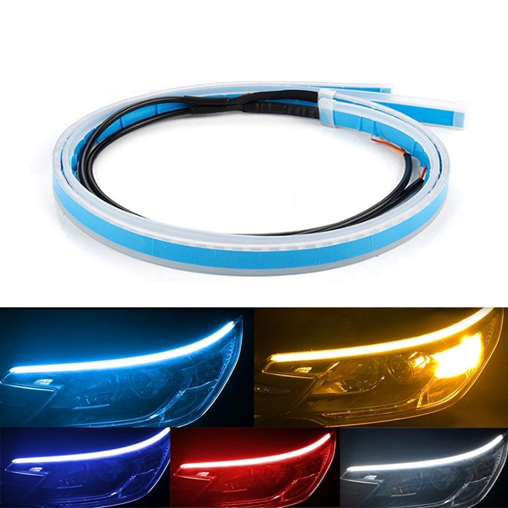 2 PCS Lampu Alis DRL Fleksibel Ultra Bright Panjang 30cm Universal Motor & Mobil Waterproof