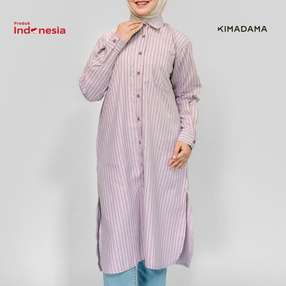 KIMADAMA Kamaniya Cotton Midi Dress | Tunik Wanita Katun Premium Bisa Dipakai Sebagai Dress Terusan 